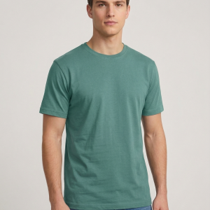 Açık Yeşil Basic Tshirt %100 Pamuk