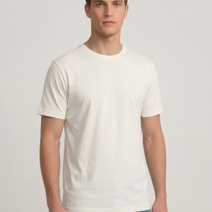 Ekru Basic Tshirt %100 Pamuk