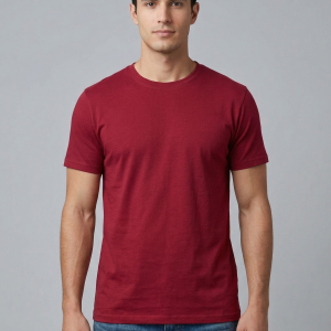 Bordo 2 Basic Tshirt %100 Pamuk