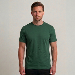 Koyu Yeşil Basic Tshirt %100 Pamuk