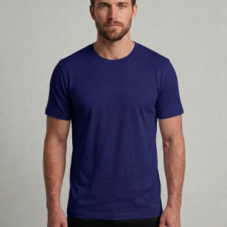 Gece Mavisi Basic Tshirt %100 Pamuk
