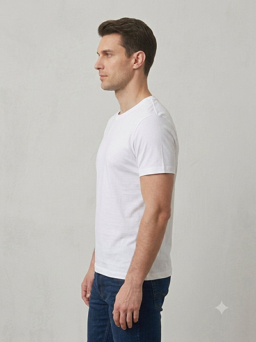 Beyaz Basic Tshirt - Görsel 11