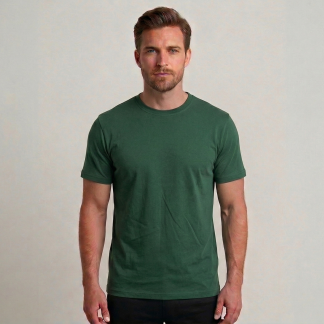 Koyu Yeşil Basic Tshirt %100 Pamuk